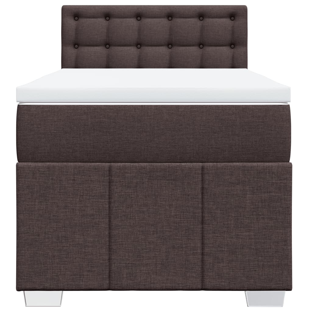 Giroletto a Molle con Materasso Marrone Scuro 100x200cm Tessuto | homemem39