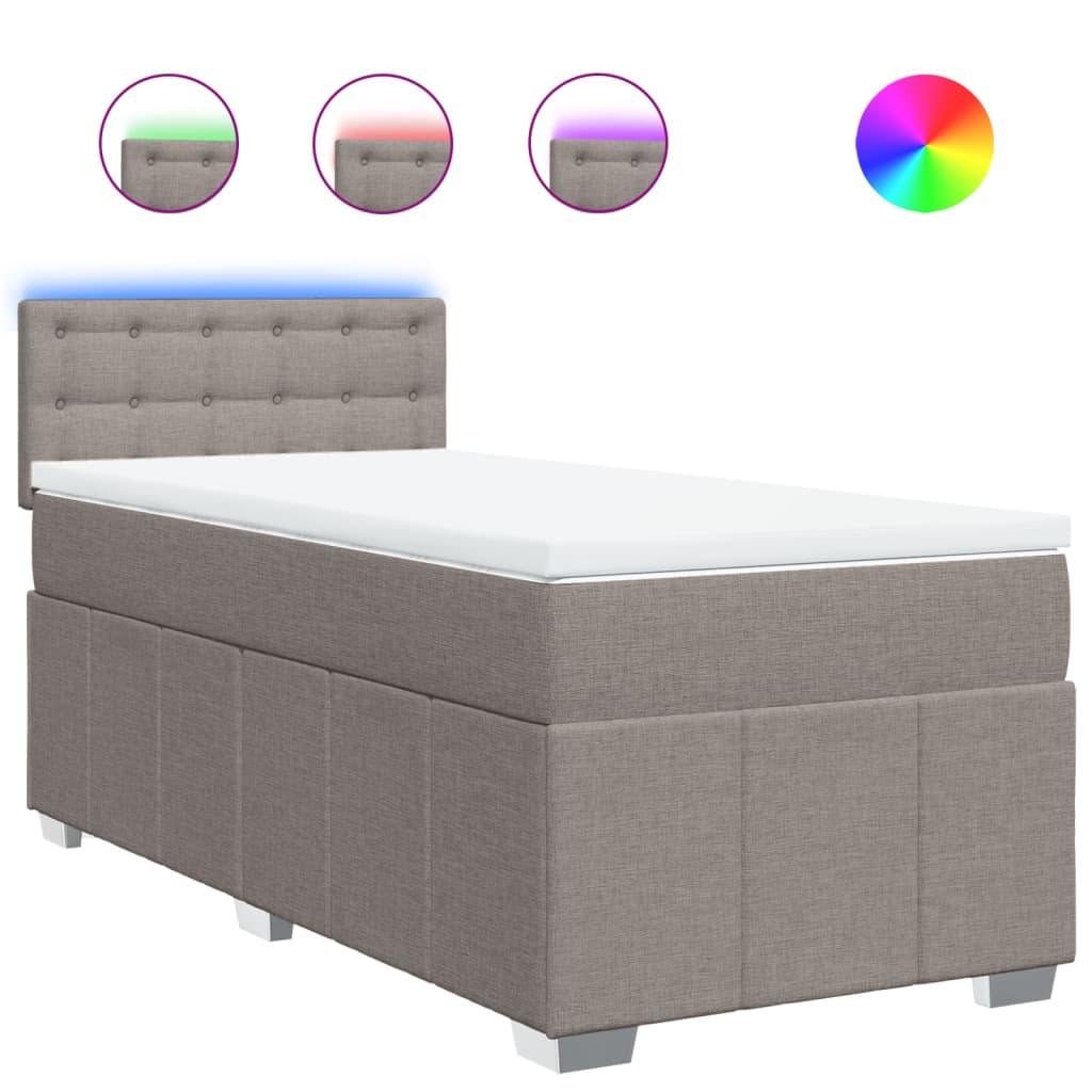 Giroletto a Molle con Materasso Tortora 100x200 cm in Tessuto | homemem39