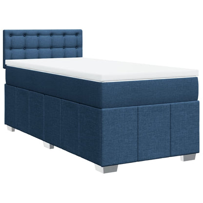Giroletto a Molle con Materasso Blu 100x200 cm in Tessuto