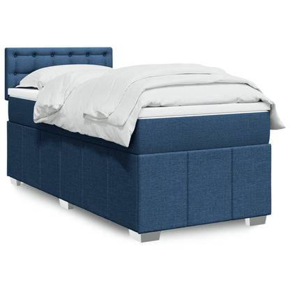 Giroletto a Molle con Materasso Blu 100x200 cm in Tessuto | homemem39
