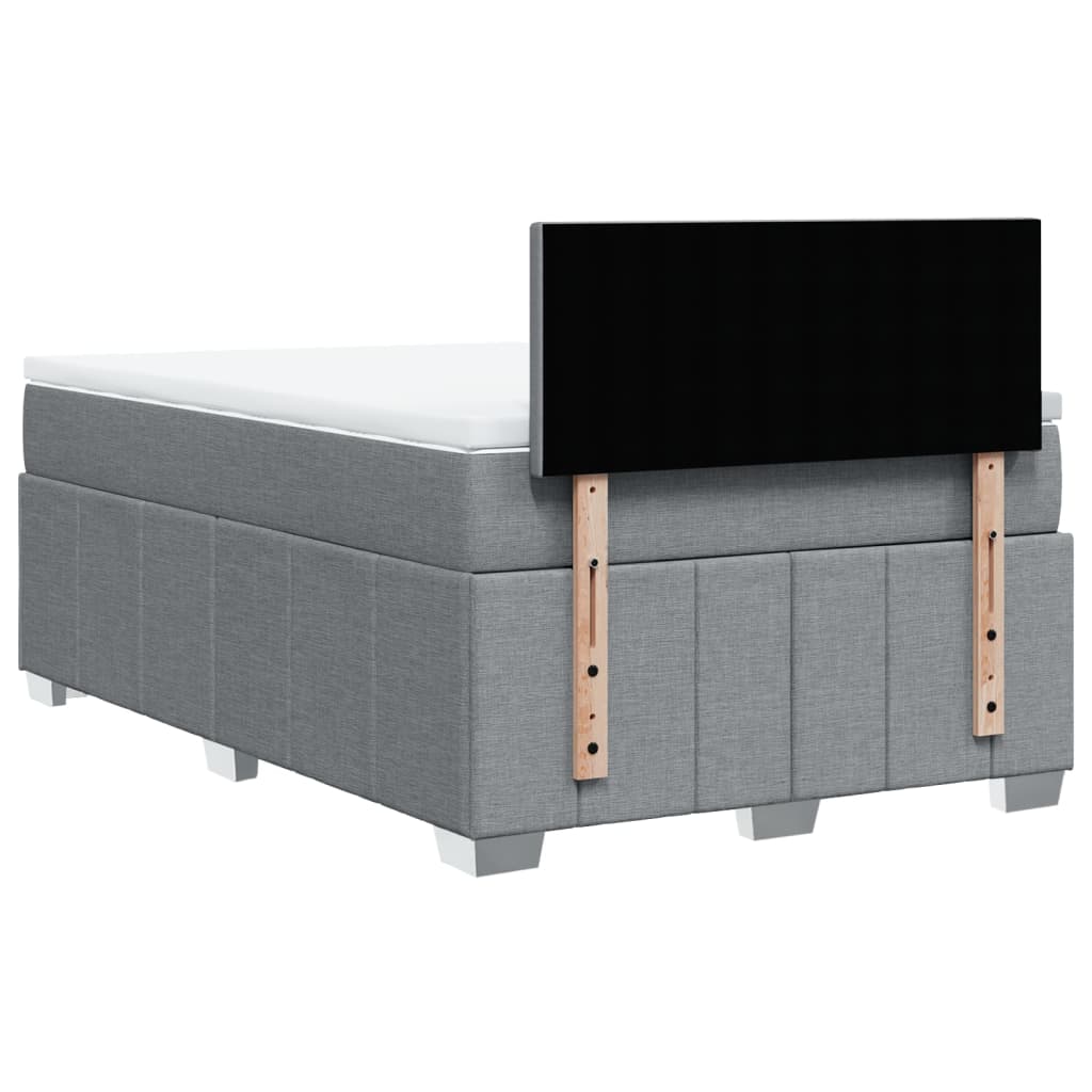 Giroletto a Molle con Materasso Grigio Chiaro 120x190cm Tessuto