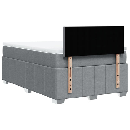 Giroletto a Molle con Materasso Grigio Chiaro 120x190cm Tessuto