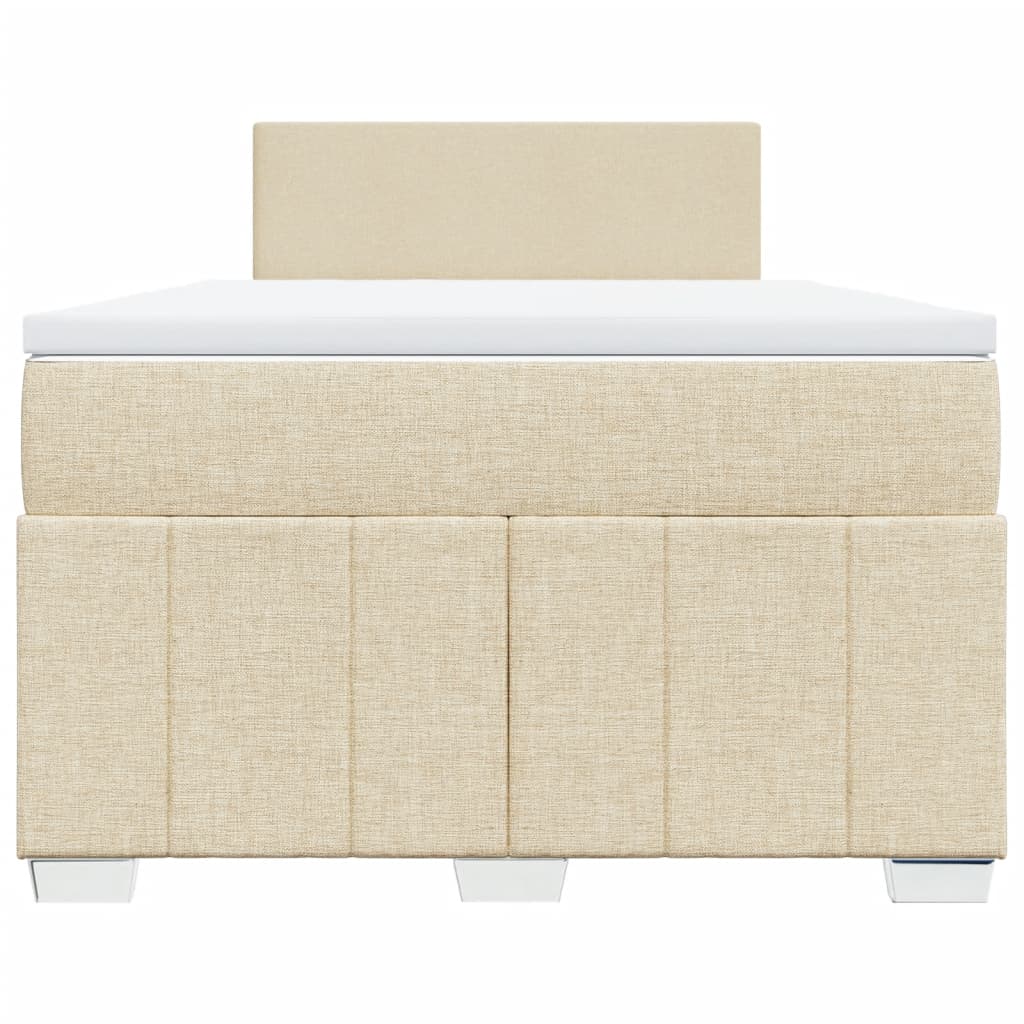 Giroletto a Molle con Materasso Crema 120x190 cm in Tessuto - homemem39