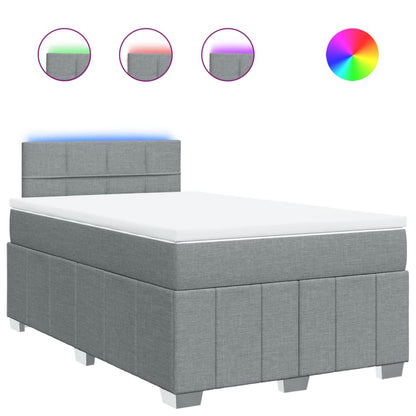 Giroletto a Molle con Materasso Grigio Chiaro 120x190cm Tessuto | homemem39