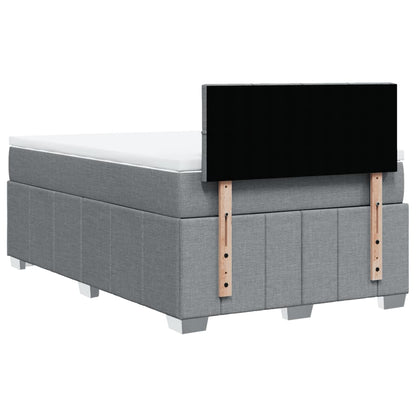 Giroletto a Molle con Materasso Grigio Chiaro 120x190cm Tessuto | homemem39
