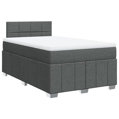 Giroletto a Molle con Materasso Grigio Scuro 120x190cm Tessuto