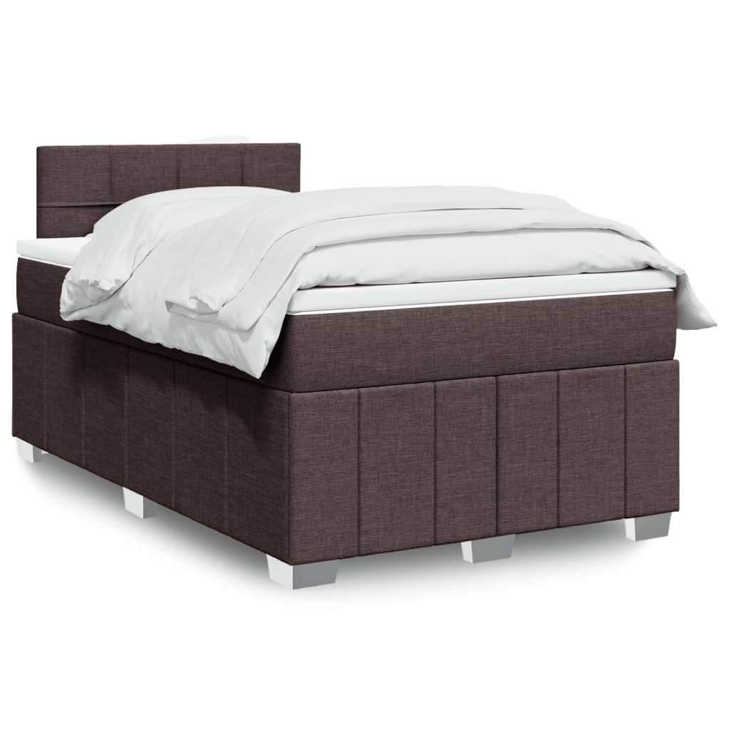 Giroletto a Molle con Materasso Marrone Scuro 120x190cm Tessuto | homemem39