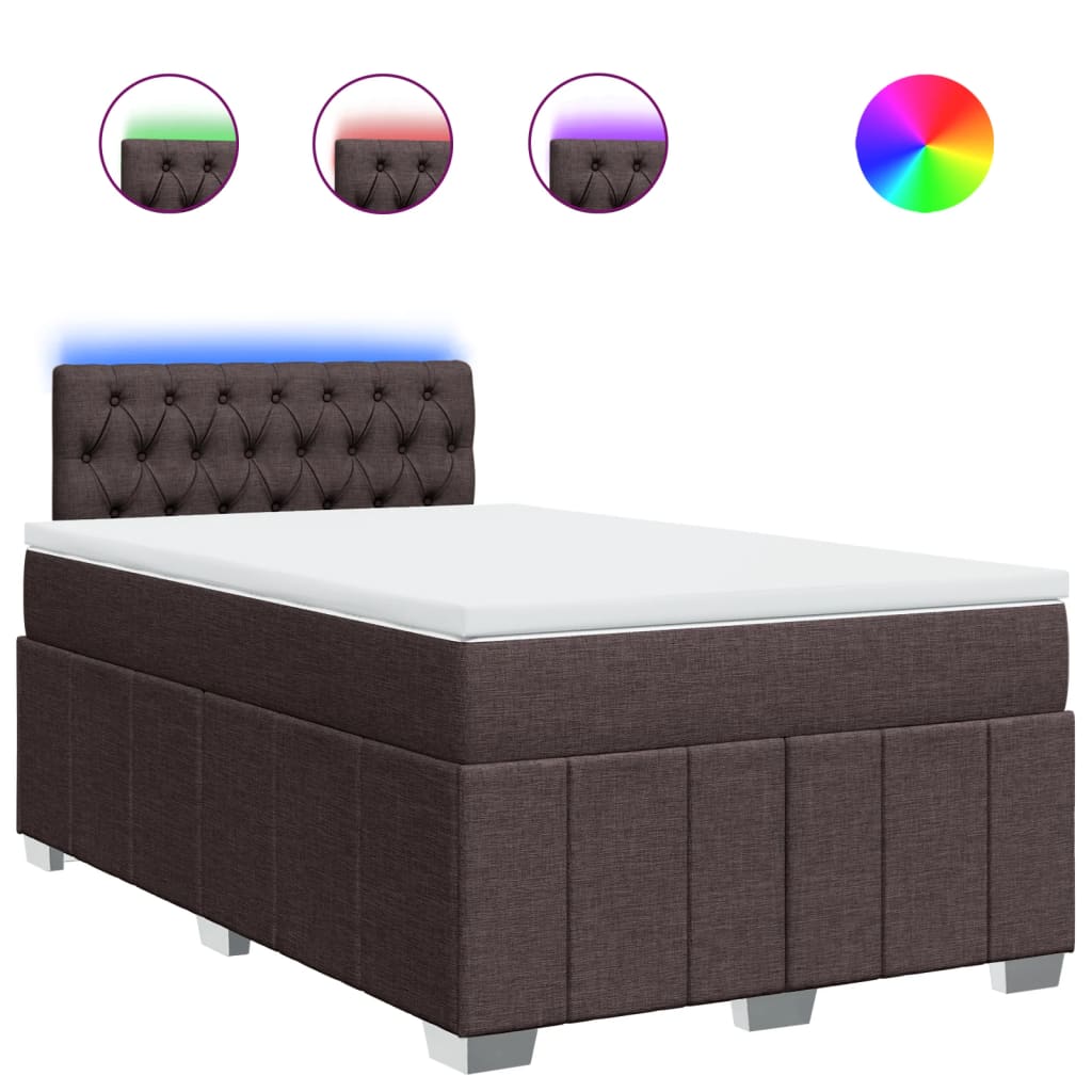 Giroletto a Molle con Materasso Marrone Scuro 120x190cm Tessuto | homemem39