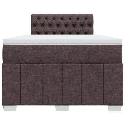 Giroletto a Molle con Materasso Marrone Scuro 120x190cm Tessuto | homemem39