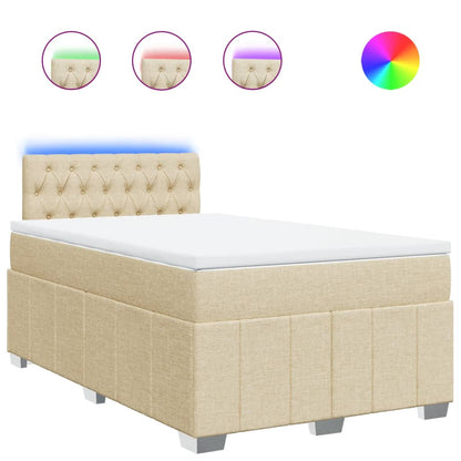 Giroletto a Molle con Materasso Crema 120x190 cm in Tessuto - homemem39