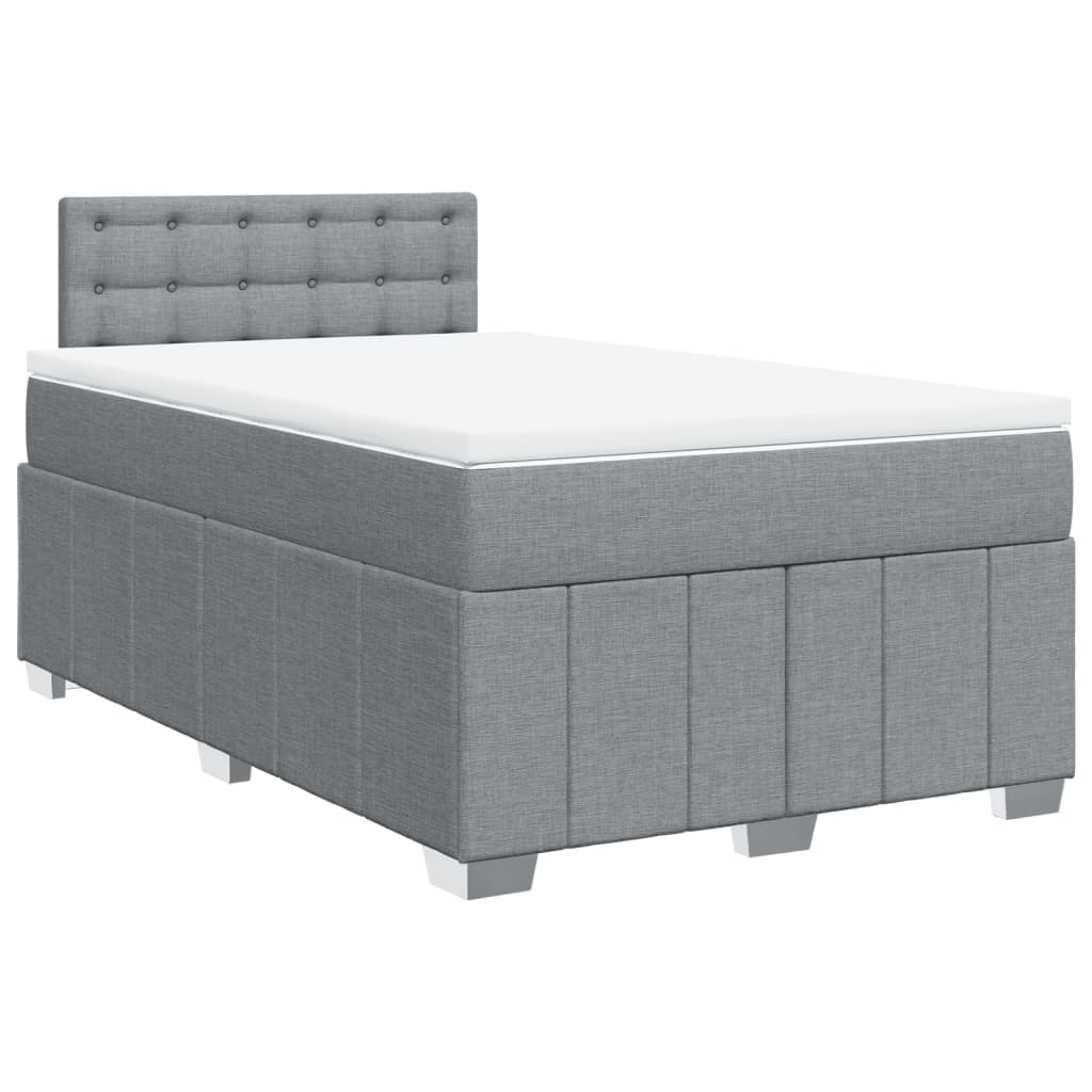 Giroletto a Molle con Materasso Grigio Chiaro 120x190cm Tessuto | homemem39
