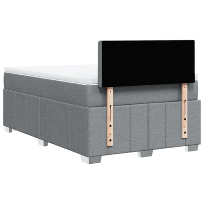 Giroletto a Molle con Materasso Grigio Chiaro 120x190cm Tessuto | homemem39