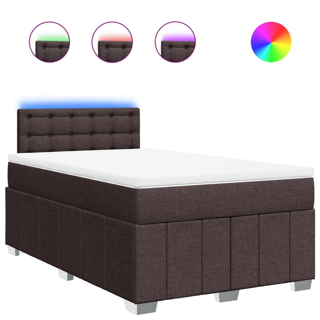 Giroletto a Molle con Materasso Marrone Scuro 120x190cm Tessuto | homemem39