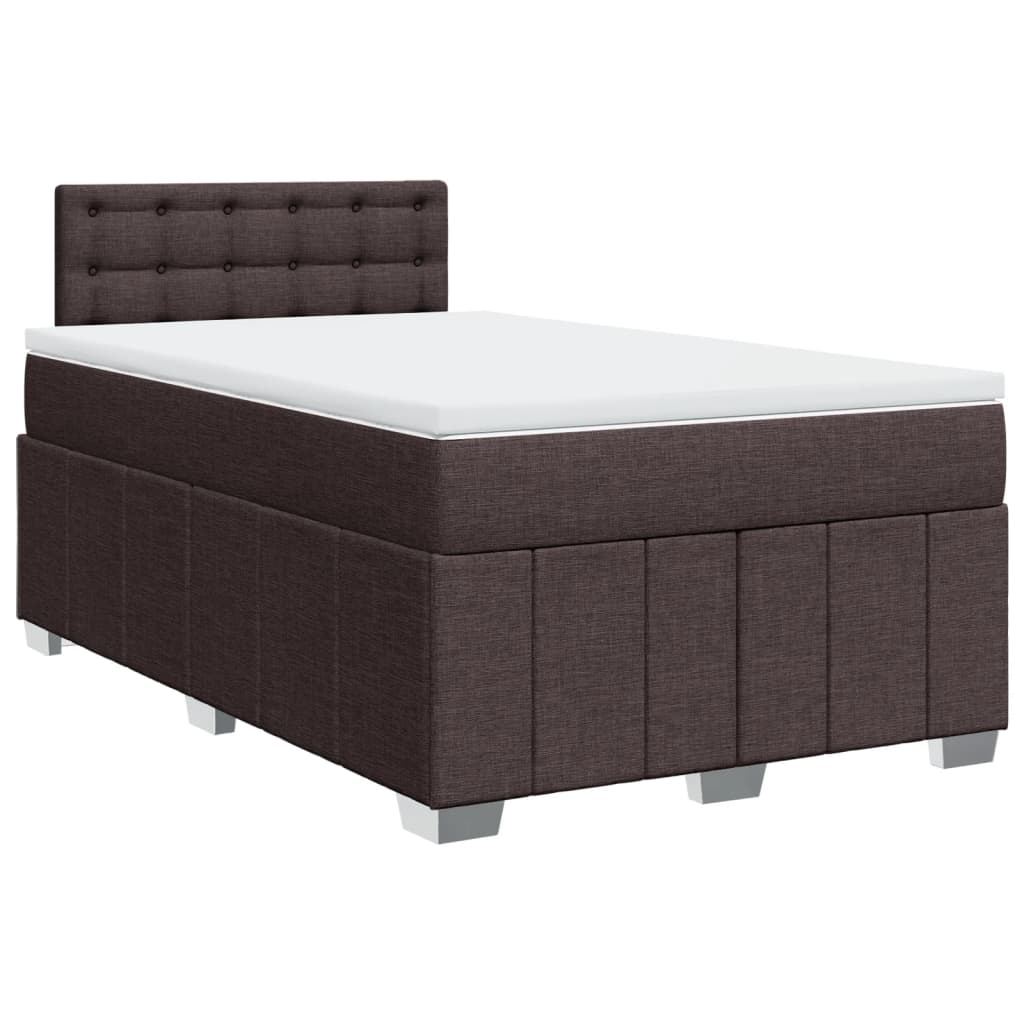 Giroletto a Molle con Materasso Marrone Scuro 120x190cm Tessuto | homemem39