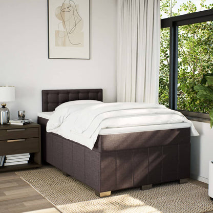 Giroletto a Molle con Materasso Marrone Scuro 120x190cm Tessuto | homemem39