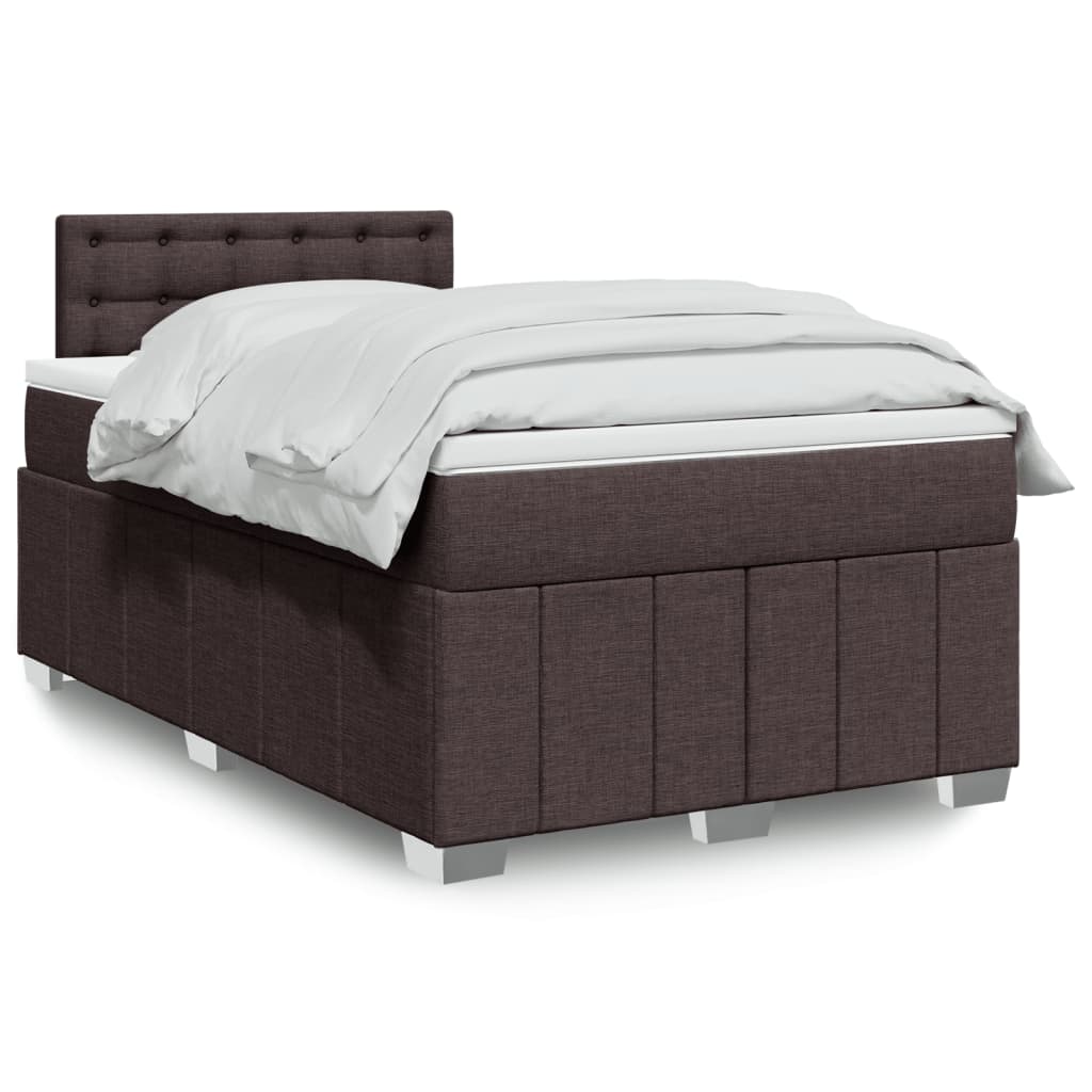 Giroletto a Molle con Materasso Marrone Scuro 120x190cm Tessuto | homemem39