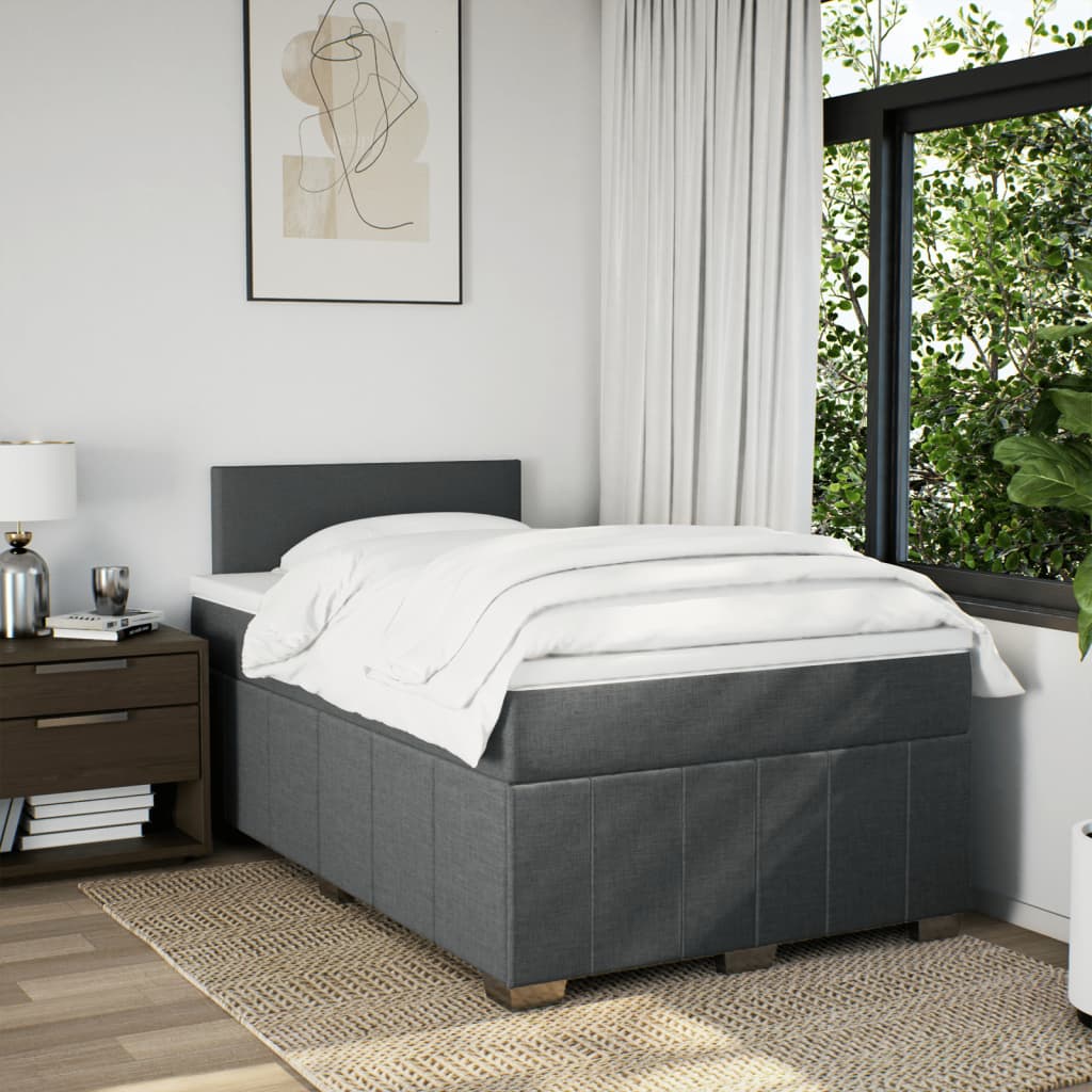 Giroletto a Molle con Materasso Grigio Scuro 120x200 cm Tessuto | homemem39