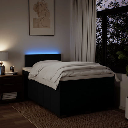 Giroletto a Molle con Materasso Nero 120x200 cm in Tessuto | homemem39
