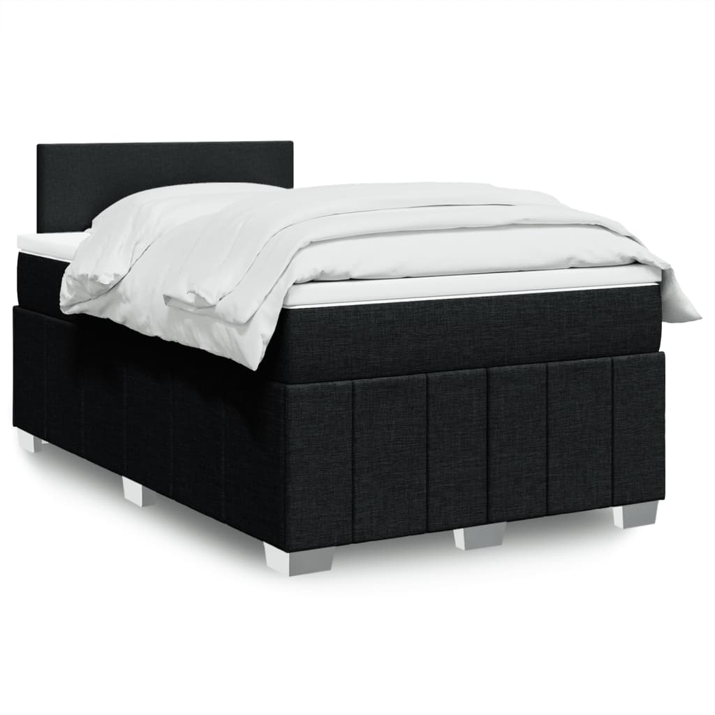 Giroletto a Molle con Materasso Nero 120x200 cm in Tessuto | homemem39