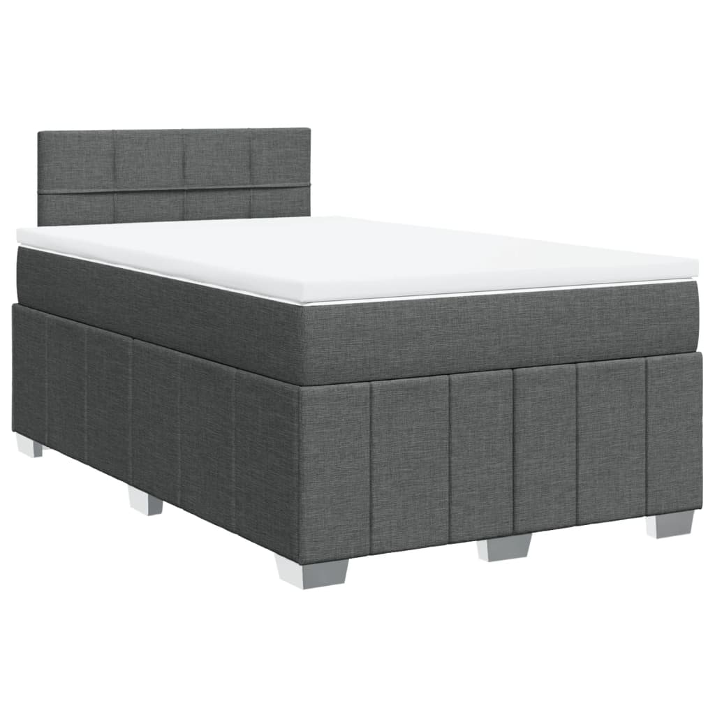 Giroletto a Molle con Materasso Grigio Scuro 120x200 cm Tessuto | homemem39