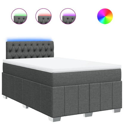 Giroletto a Molle con Materasso Grigio Scuro 120x200 cm Tessuto | homemem39