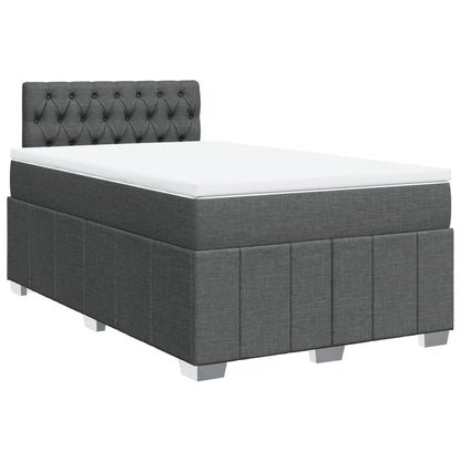 Giroletto a Molle con Materasso Grigio Scuro 120x200 cm Tessuto