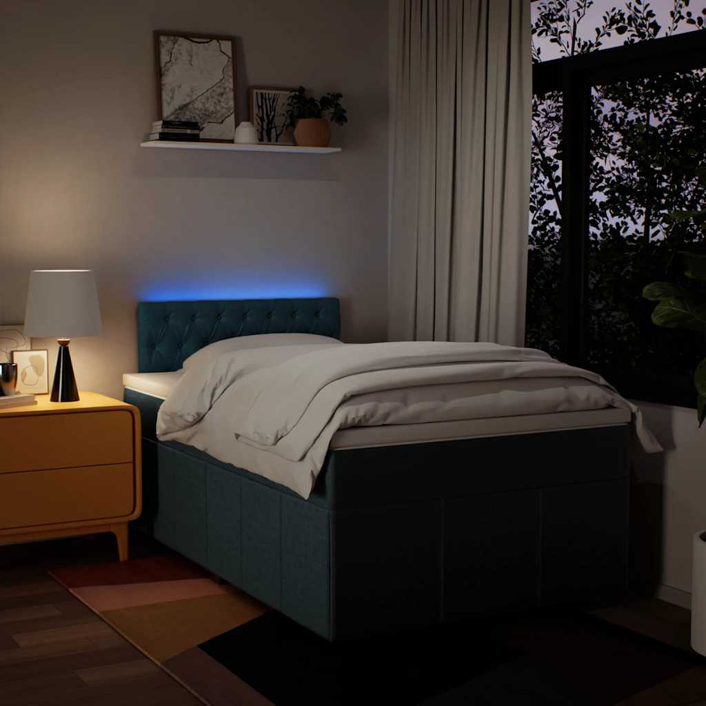 Giroletto a Molle con Materasso Blu 120x200 cm in Tessuto | homemem39