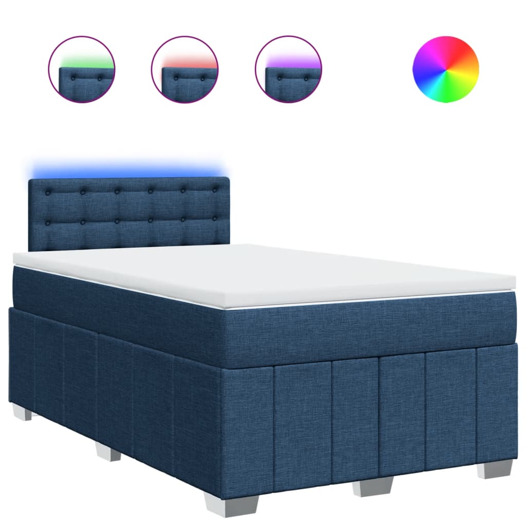 Giroletto a Molle con Materasso Blu 120x200 cm in Tessuto | homemem39