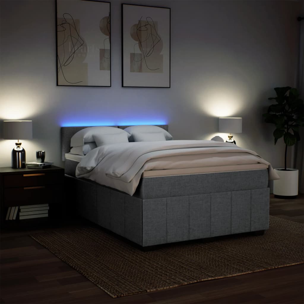 Giroletto a Molle con Materasso Grigio Chiaro 140x190cm Tessuto | homemem39