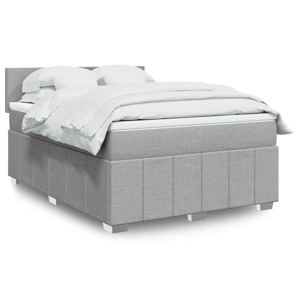 Giroletto a Molle con Materasso Grigio Chiaro 140x190cm Tessuto | homemem39