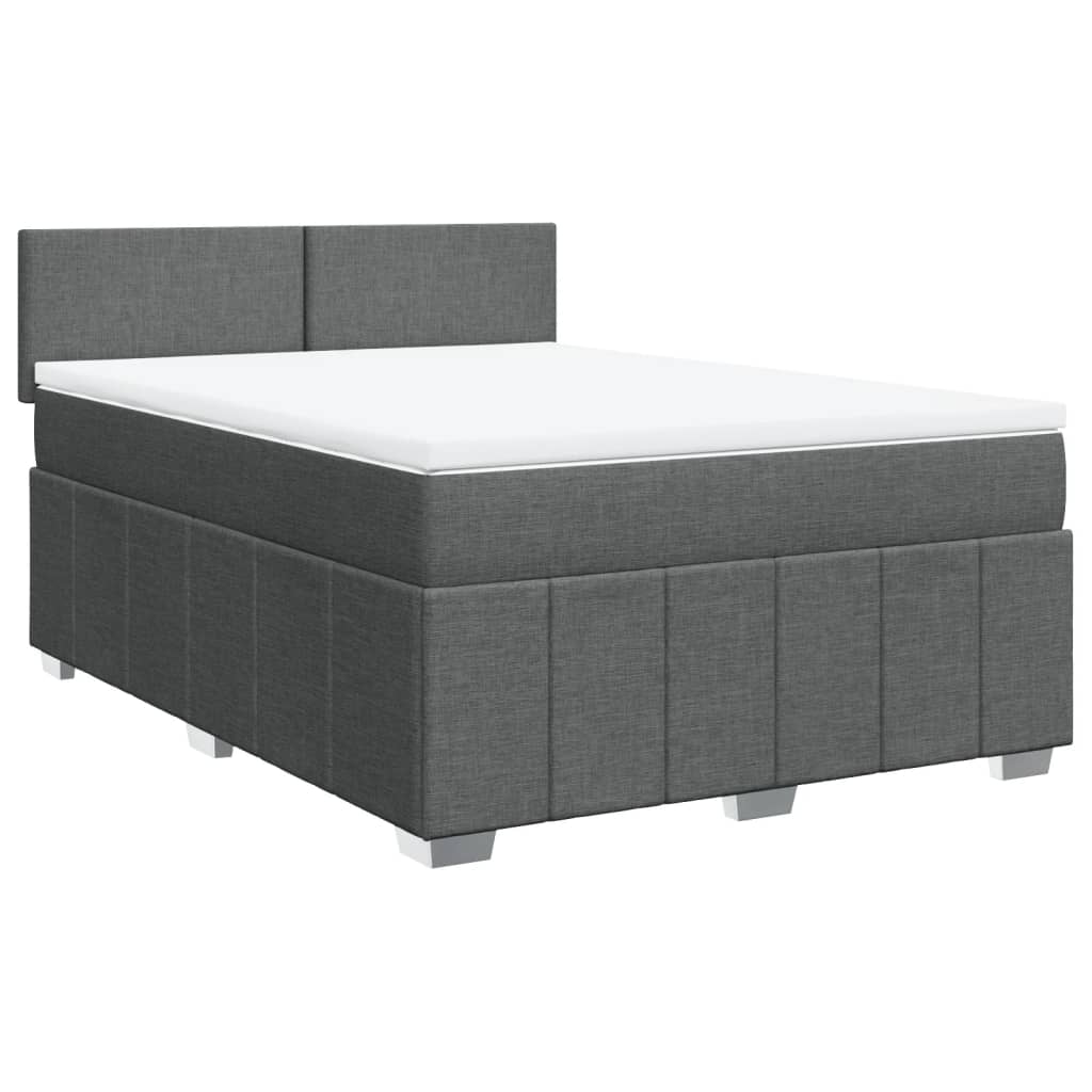 Giroletto a Molle con Materasso Grigio Scuro 140x190 cm Tessuto | homemem39