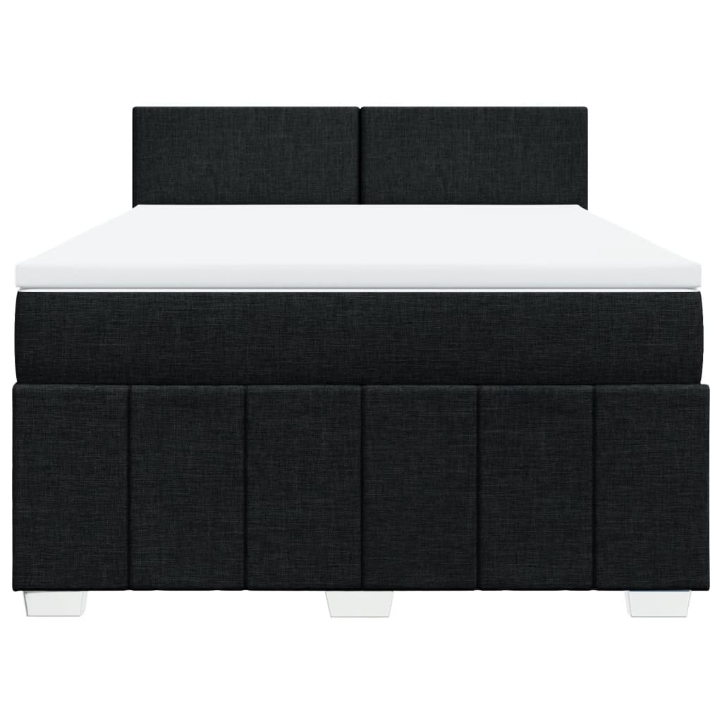 Giroletto a Molle con Materasso Nero 140x190 cm in Tessuto | homemem39
