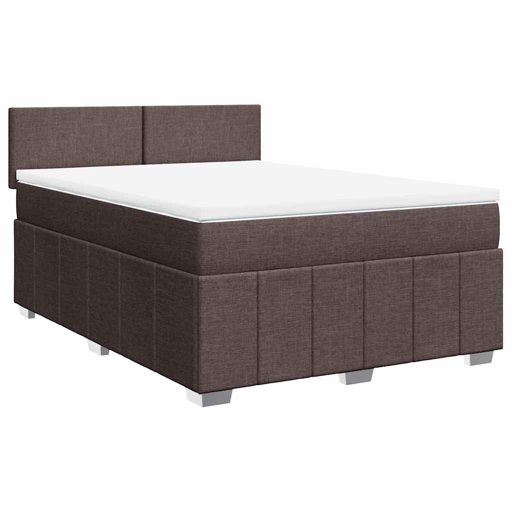 Giroletto a Molle con Materasso Marrone Scuro 140x190cm Tessuto | homemem39