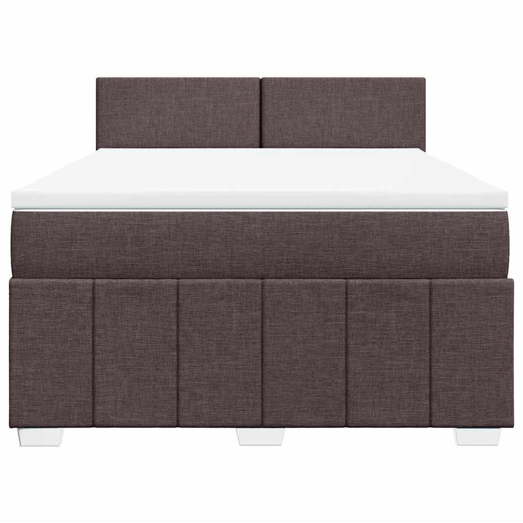Giroletto a Molle con Materasso Marrone Scuro 140x190cm Tessuto | homemem39