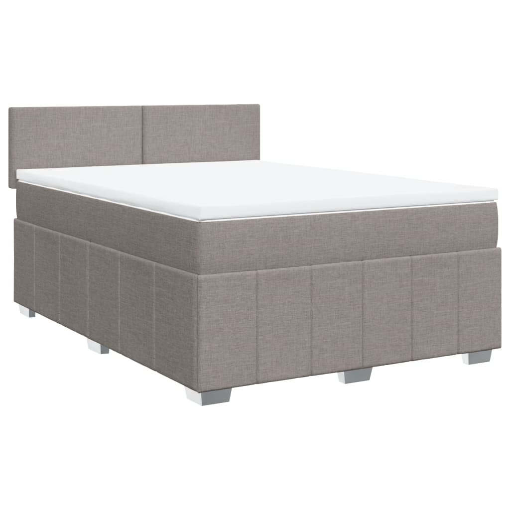 Giroletto a Molle con Materasso Tortora 140x190 cm in Tessuto