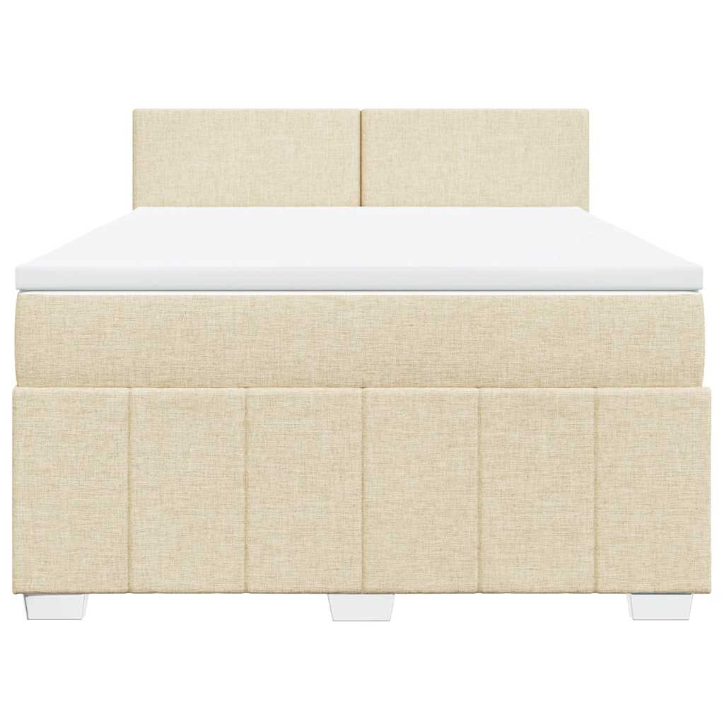 Giroletto a Molle con Materasso Crema 140x19 cm in Tessuto | homemem39