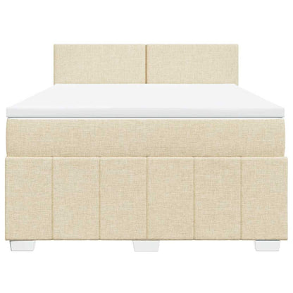 Giroletto a Molle con Materasso Crema 140x19 cm in Tessuto | homemem39