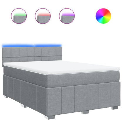 Giroletto a Molle con Materasso Grigio Chiaro 140x190cm Tessuto | homemem39