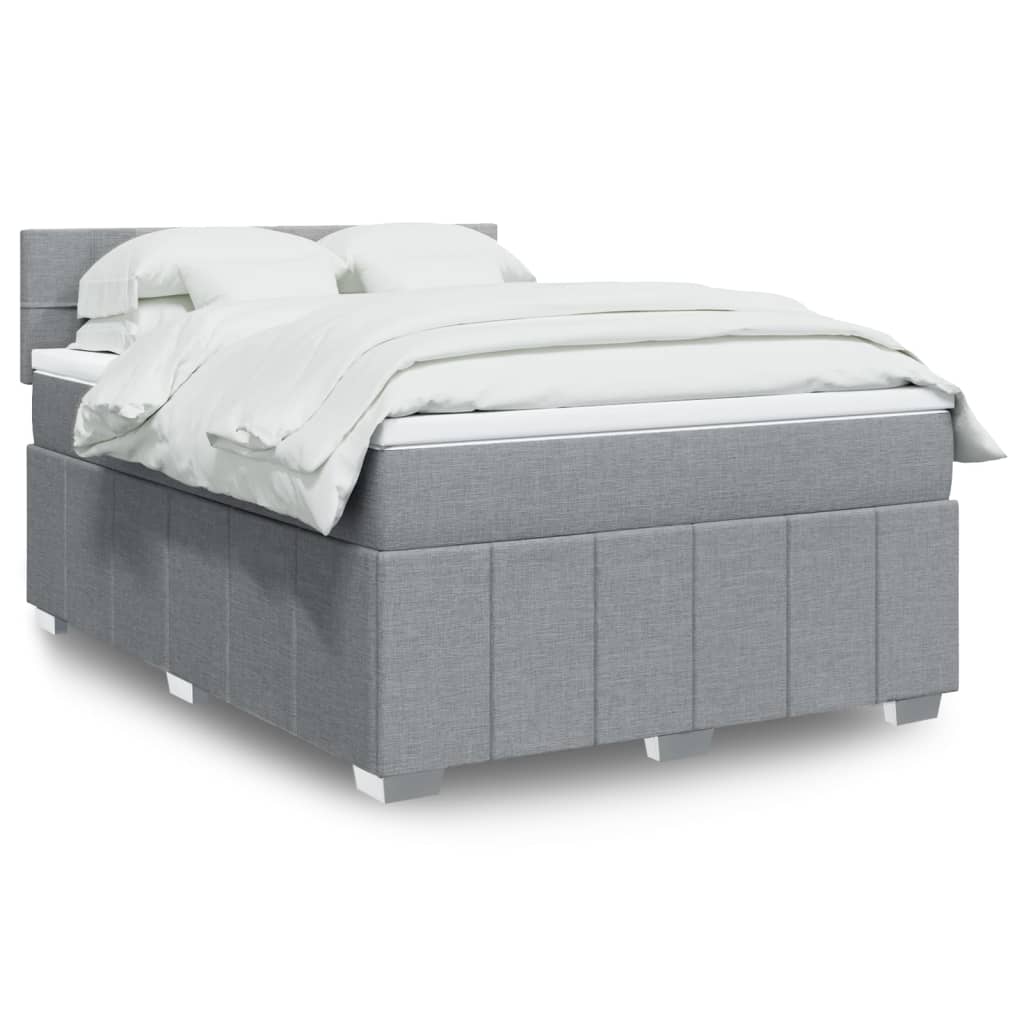 Giroletto a Molle con Materasso Grigio Chiaro 140x190cm Tessuto | homemem39