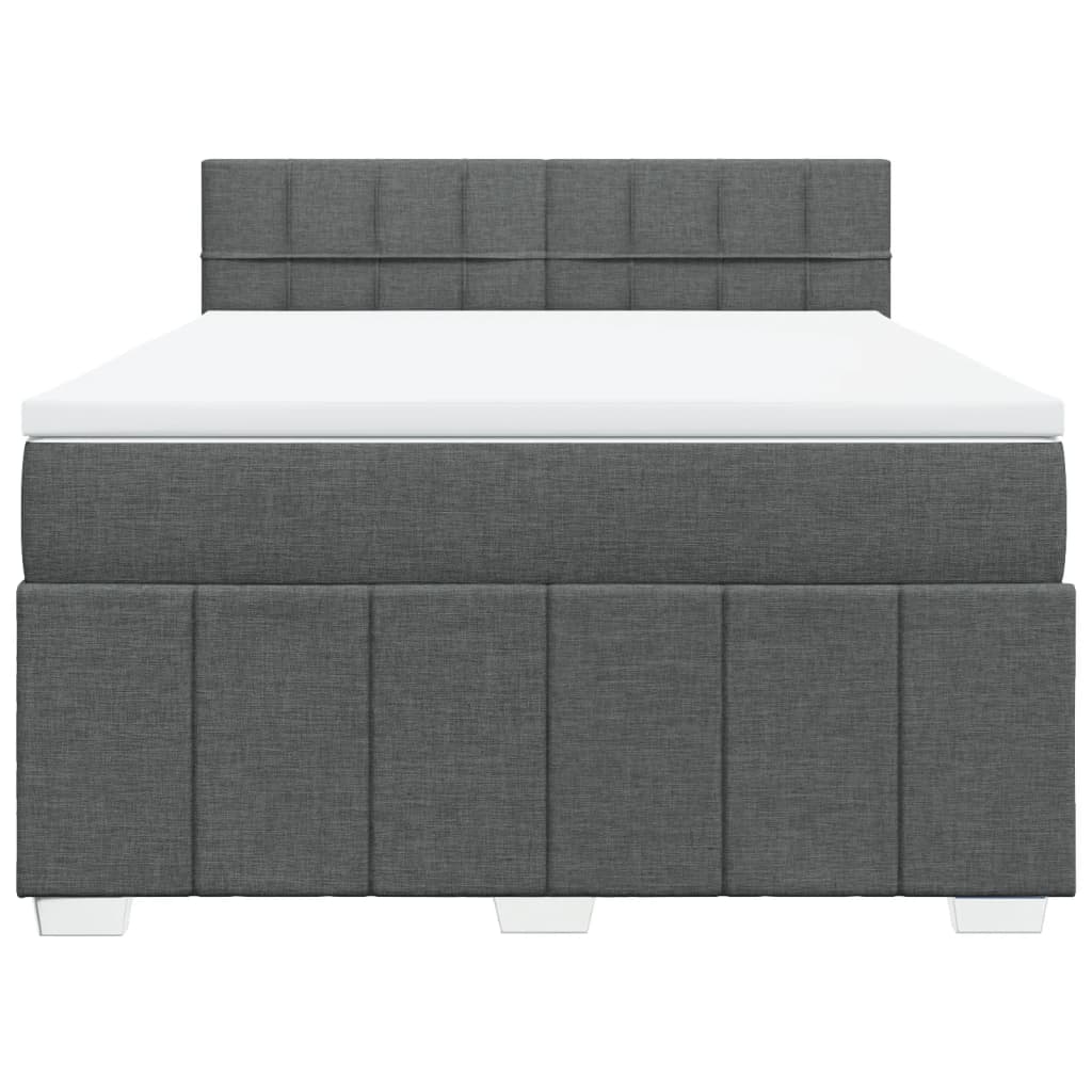 Giroletto a Molle con Materasso Grigio Scuro 140x190 cm Tessuto