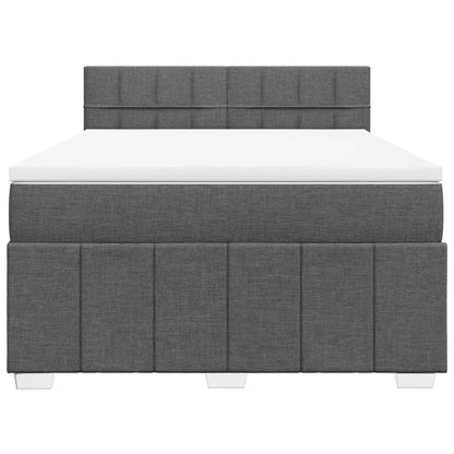 Giroletto a Molle con Materasso Grigio Scuro 140x190 cm Tessuto