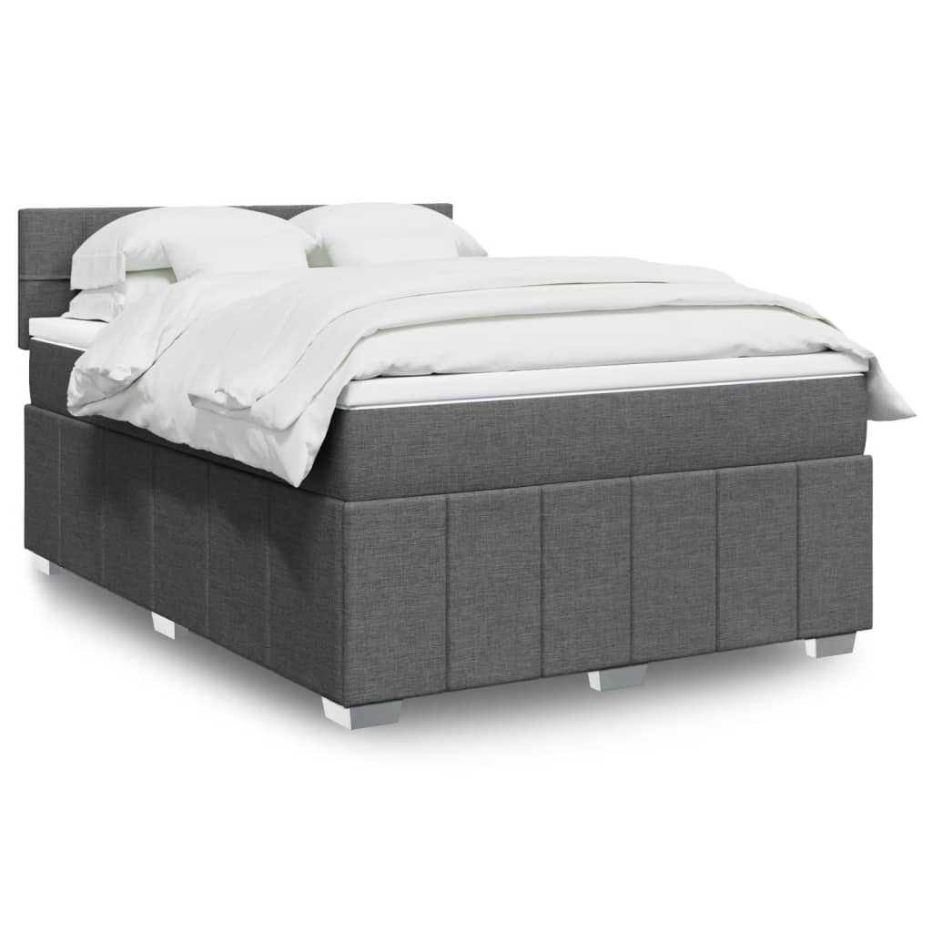 Giroletto a Molle con Materasso Grigio Scuro 140x190 cm Tessuto | homemem39