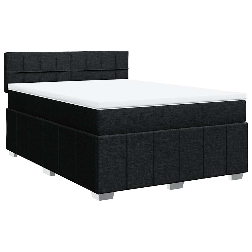 Giroletto a Molle con Materasso Nero 140x190 cm in Tessuto | homemem39