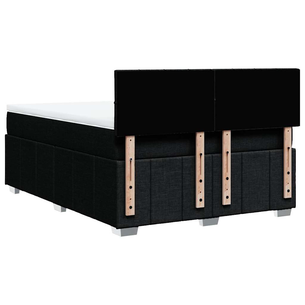 Giroletto a Molle con Materasso Nero 140x190 cm in Tessuto