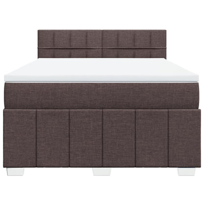 Giroletto a Molle con Materasso Marrone Scuro 140x190cm Tessuto | homemem39