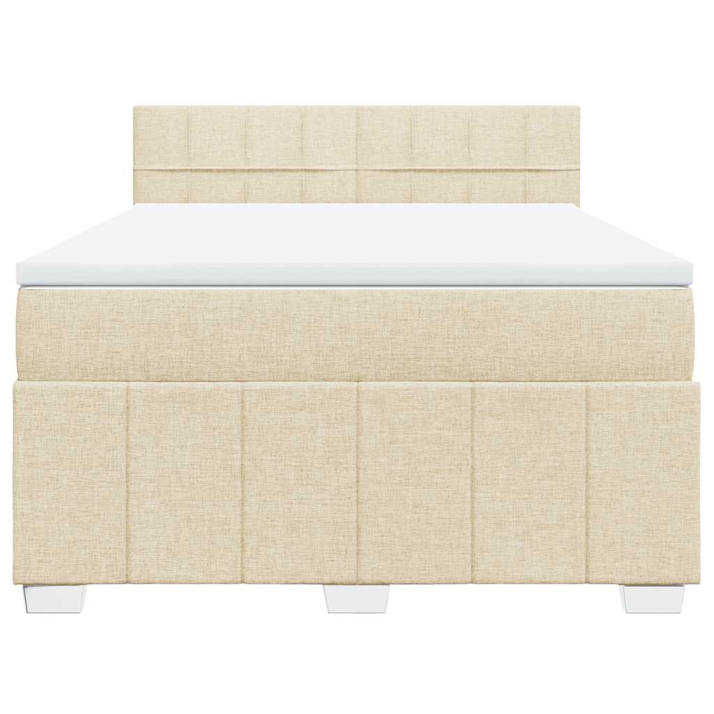 Giroletto a Molle con Materasso Crema 140x19 cm in Tessuto | homemem39