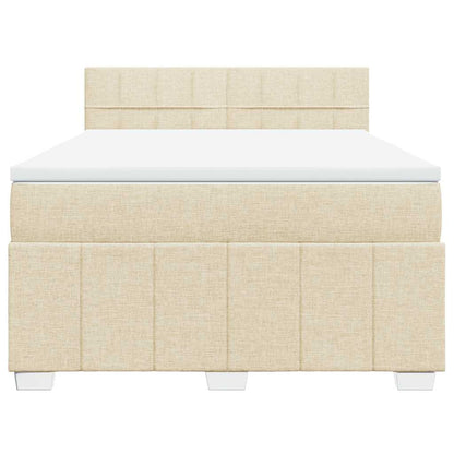 Giroletto a Molle con Materasso Crema 140x19 cm in Tessuto