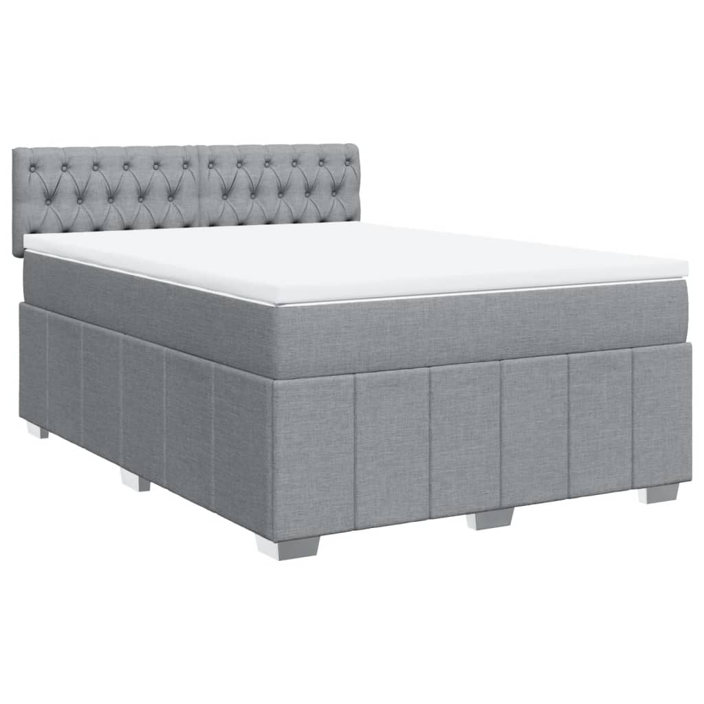 Giroletto a Molle con Materasso Grigio Chiaro 140x190cm Tessuto | homemem39