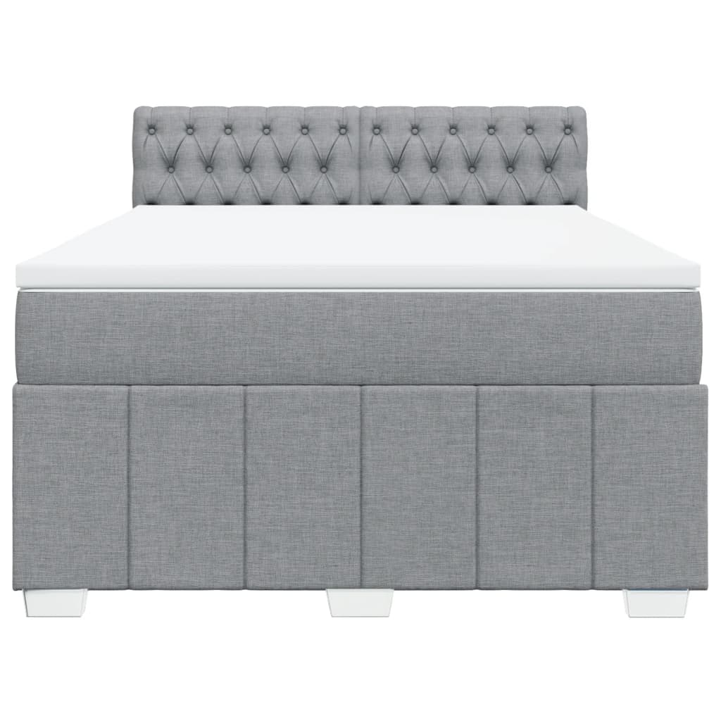 Giroletto a Molle con Materasso Grigio Chiaro 140x190cm Tessuto | homemem39