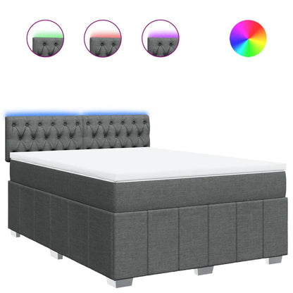 Giroletto a Molle con Materasso Grigio Scuro 140x190 cm Tessuto | homemem39